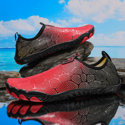 Outdoor Sports Hiking Shoes Beach C802 Black Red Sole with nails - D&A