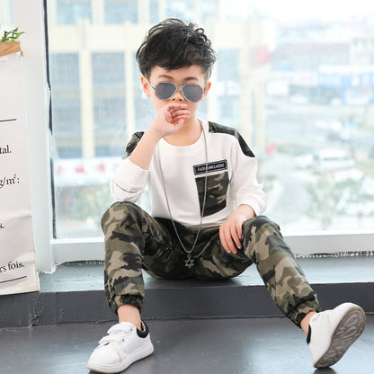 Camouflage long sleeve kids suit White - D&A