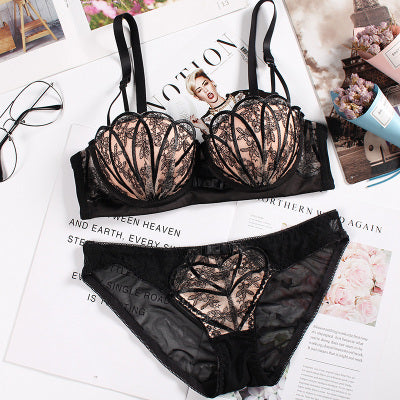 Embroidered shell bra Black - D&A
