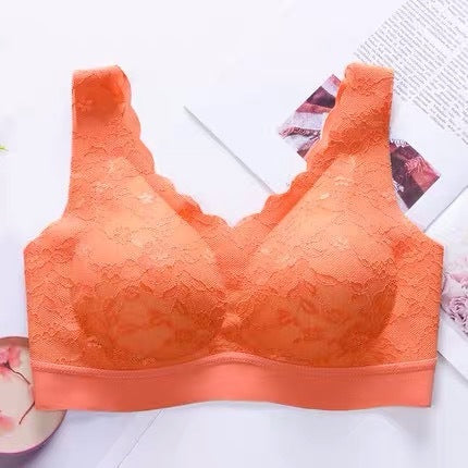 Gathered invisible vest bra beautiful back bra Orange - D&A