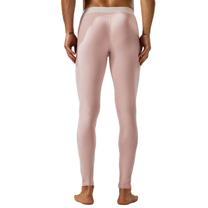 Seobean New Classic Long Johns Men's Fashion Simple Warm Within Long Pajama Pants - D&A