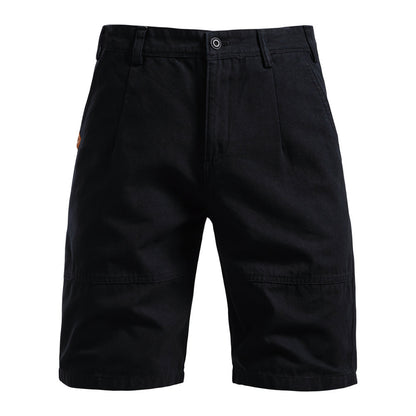 Straight Five-point Pure Color All-matching Workwear Shorts Men Black - D&A