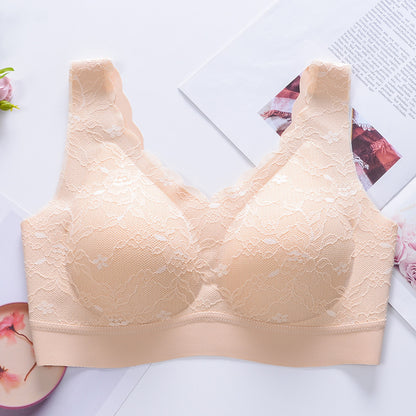 Lace Traceless Underwear Sports Vest For Women Beige - D&A