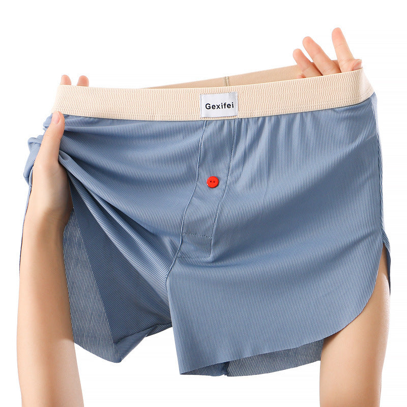 Men's Loose Breathable Comfort Ice Silk Underwear Blue - D&A
