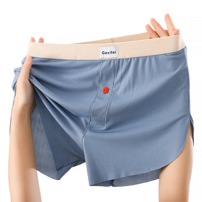 Men's Loose Breathable Comfort Ice Silk Underwear Blue - D&A