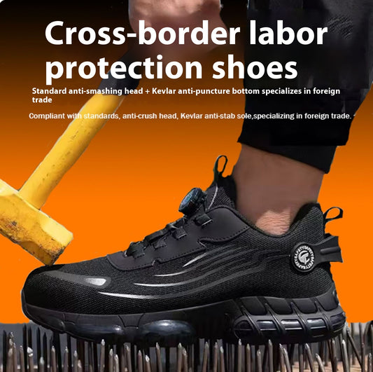 Men's Wear-resistant Workwear Breathable Fly Woven Shoes - D&A