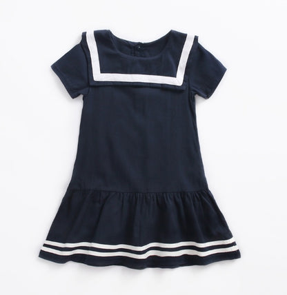 Sanlutoz Girls Clothes Summer Kids Dress For Girl Uniform Short Sleeve Girl Dress Cotton Toddler Fashion Brand New - D&A