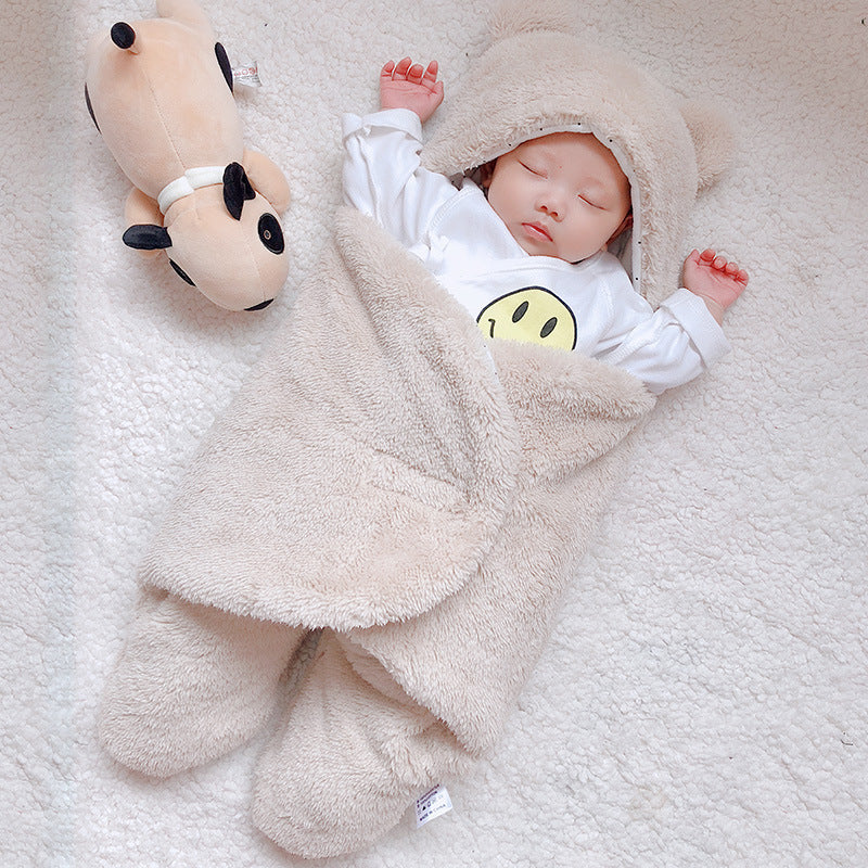 Baby Sleeping Bag Envelope for Newborn Baby Winter Swaddle Blanket Beige - D&A