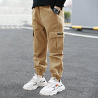 Children's Trousers Summer Style Large Children's Overalls Khaki - D&A