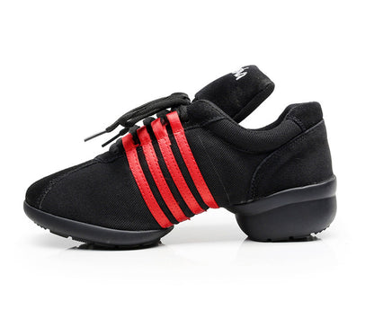Canvas Modern Dancing Shoes Rubber Sole Indoor And Outdoor Elevator Shoes Red - D&A