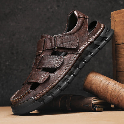 Men's Simple All-match Leather Non-slip Sandals - D&A