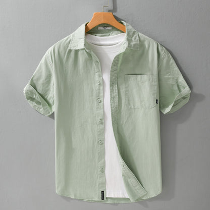 Summer Menswear White Simple Short Sleeve Shirt - D&A