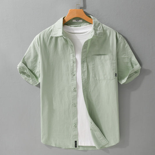 Summer Menswear White Simple Short Sleeve Shirt - D&A