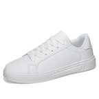 Flat Bottom Comfort Board Korean Leather Casual Sneakers - D&A