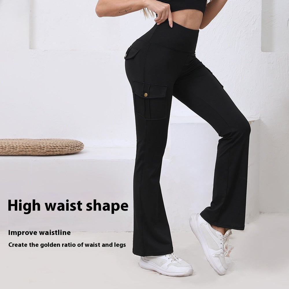 Pocket High Waist Hip Lift Quick-drying Breathable Tight Casual Fitness Sports Pants - D&A