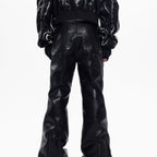 STARTEXCEEDEND Zipper Design Micro Pull Up Leather Pants For Men Autumn - D&A