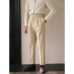 British Retro Business Casual Paris Buckle Suit Pants Men - D&A