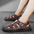 Men's Simple All-match Leather Non-slip Sandals - D&A