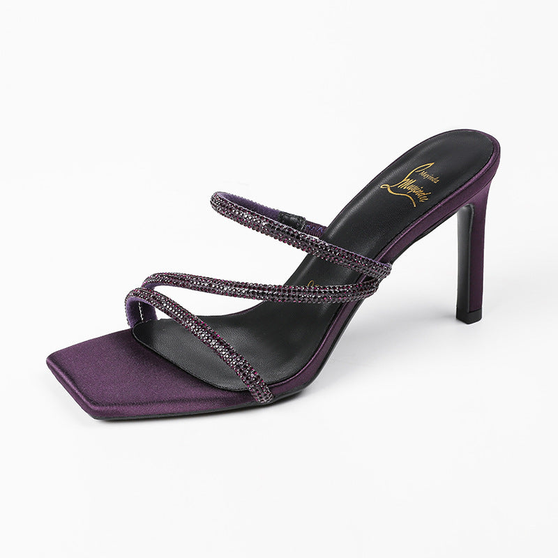 Women's Stiletto Heel Shallow Mouth Sandals - D&A