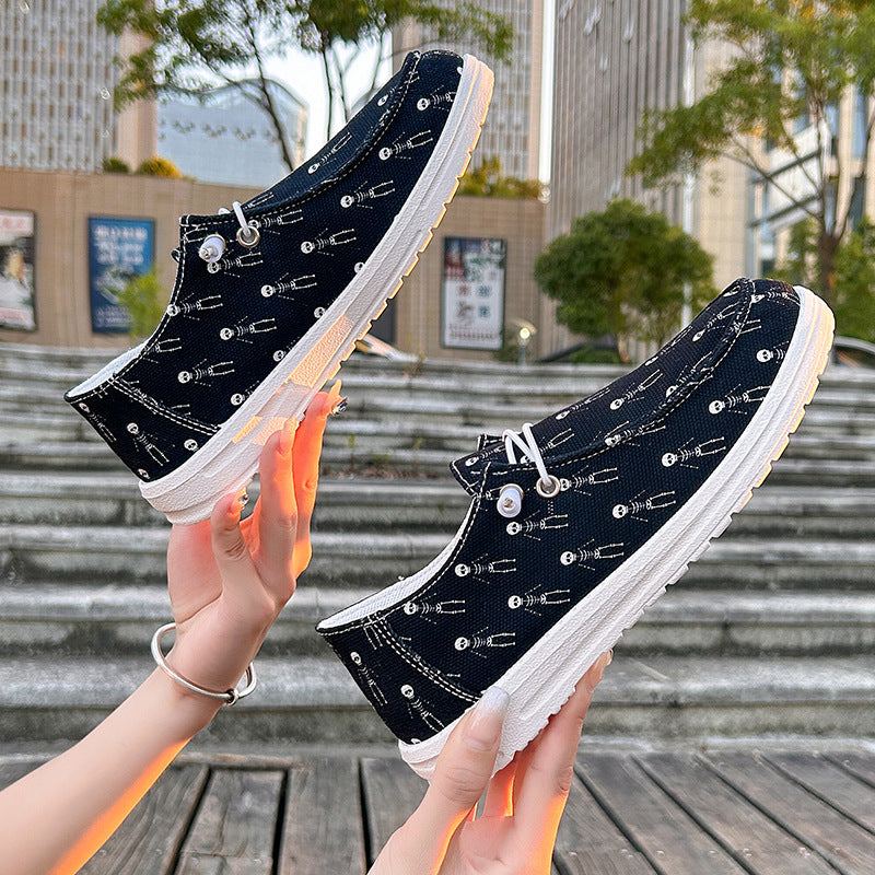 Women's Canvas Casual Plus Size Halloween Versatile Soft Sole Shoes - D&A