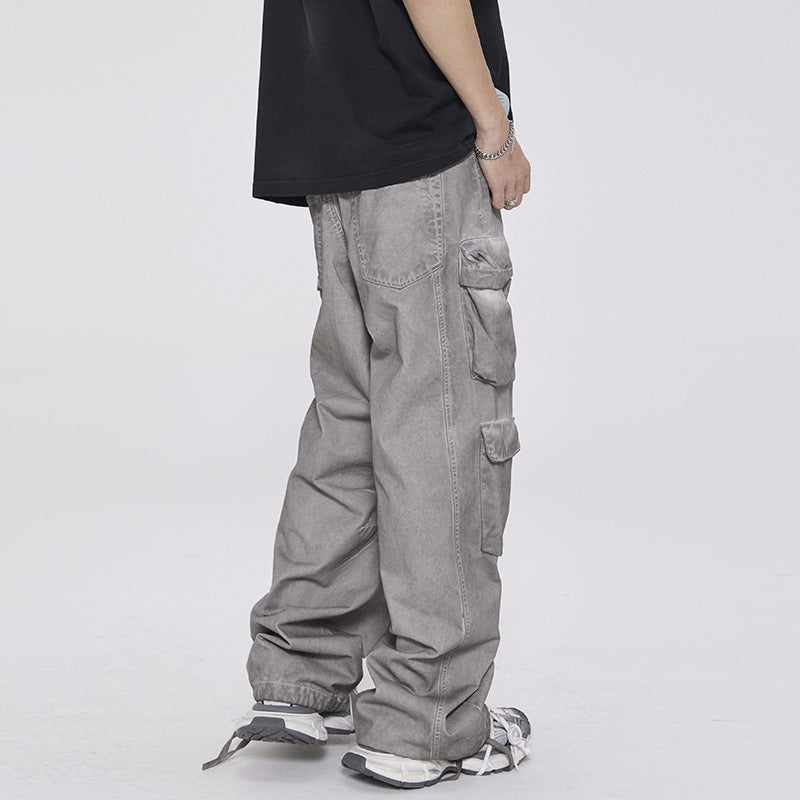 Heavy High-grade Workwear Multi-pocket Dirty Casual Pants - D&A