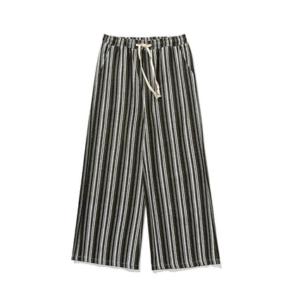 Vintage Stripe Loose Straight Mopping Pants - D&A