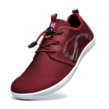 Men's Soft Bottom Plus Size Wide Toe Shoes Wine Red - D&A