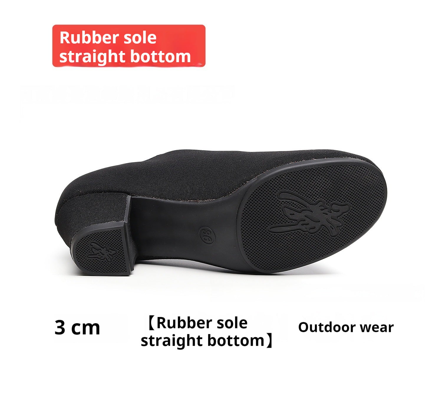 Oxford Cloth Dancing Shoes Ethnic Dance Middle Heel Men's Professional Ballroom Dancing Shoes Black 3CM Outdoor B - D&A