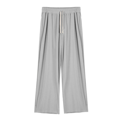 Men's Draping Casual Wide-leg Pants Gray - D&A