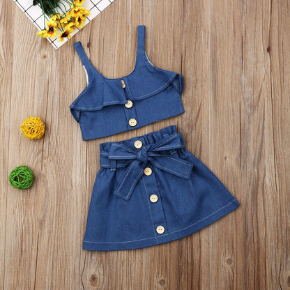 Children's clothing girls suspender skirt - D&A