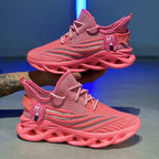 Flyknit Breathable Casual Sneaker Men's Mesh Surface Platform Running Shoes - D&A