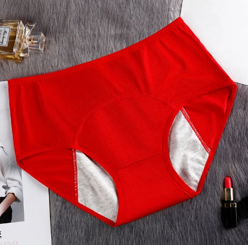 5PCS Menstrual Underwear Women Leak Proof Panties Red L 1pc - D&A
