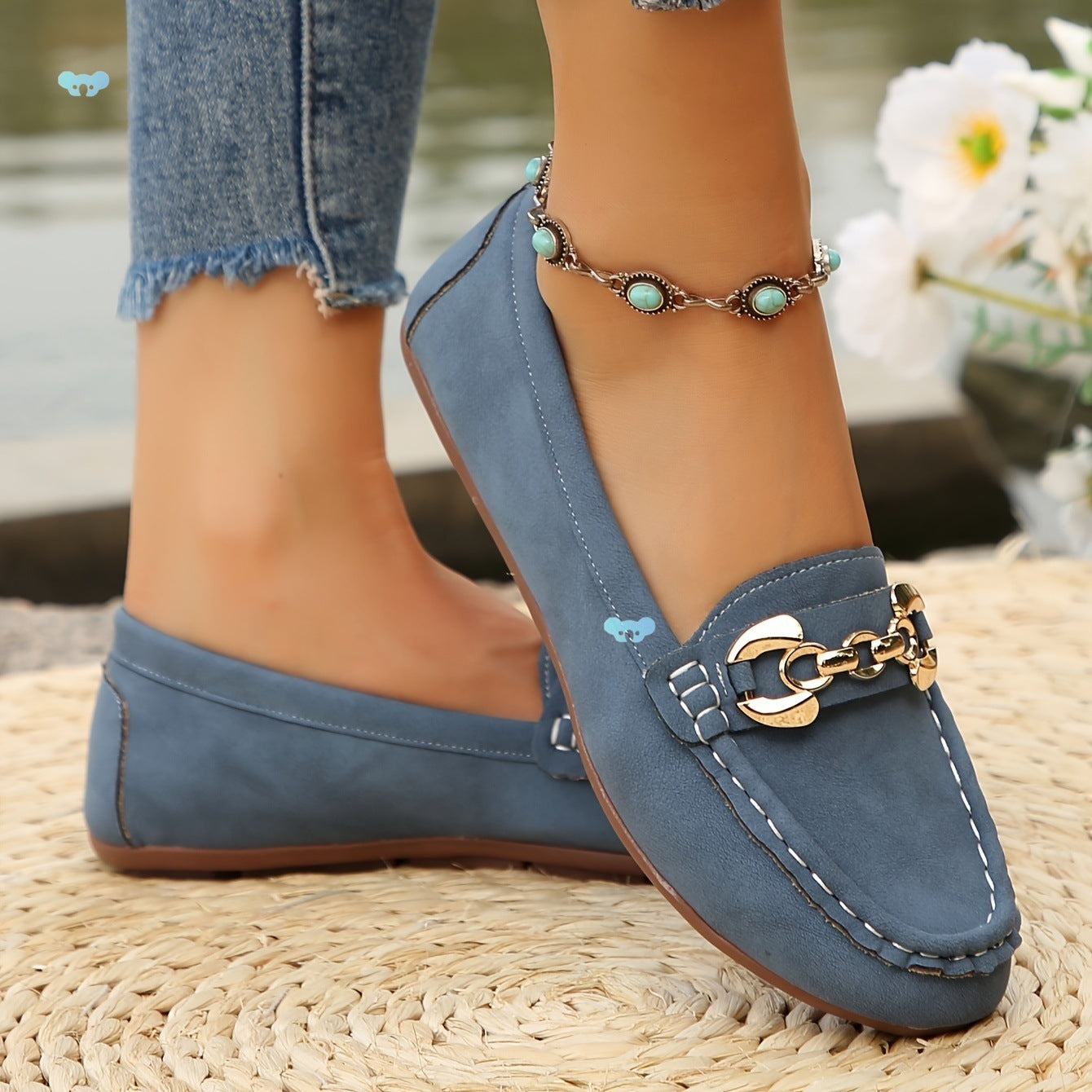 Soft Sole Casual Denim Blue Slip-on Loafers - D&A