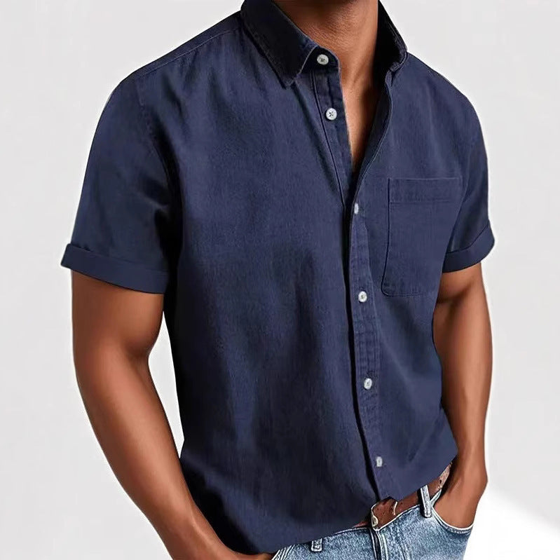 Single-breasted Shirt Men's Short Sleeve - D&A