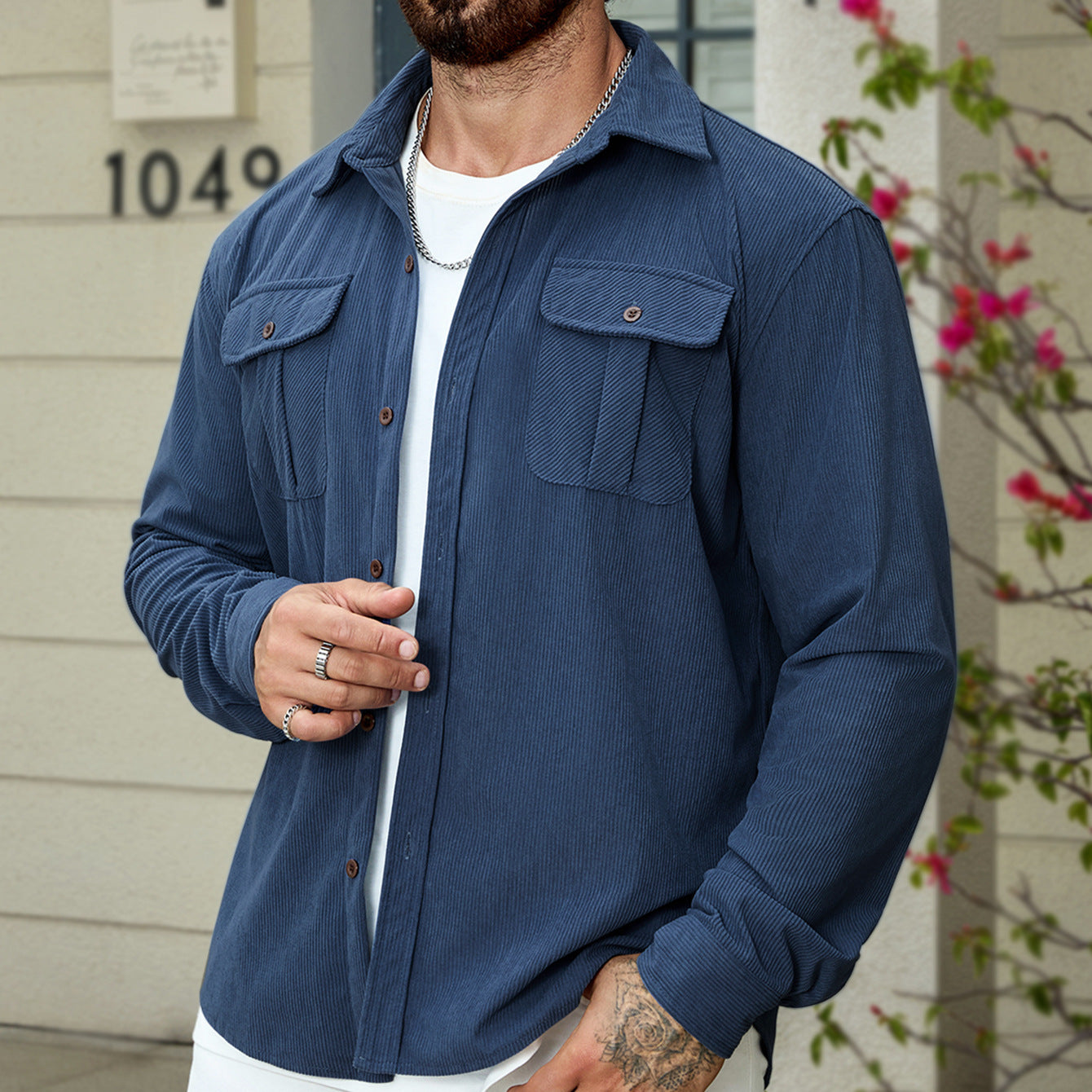 Corduroy Tooling Thick Long Sleeves Coat Shirt Outdoor Casual Retro - D&A