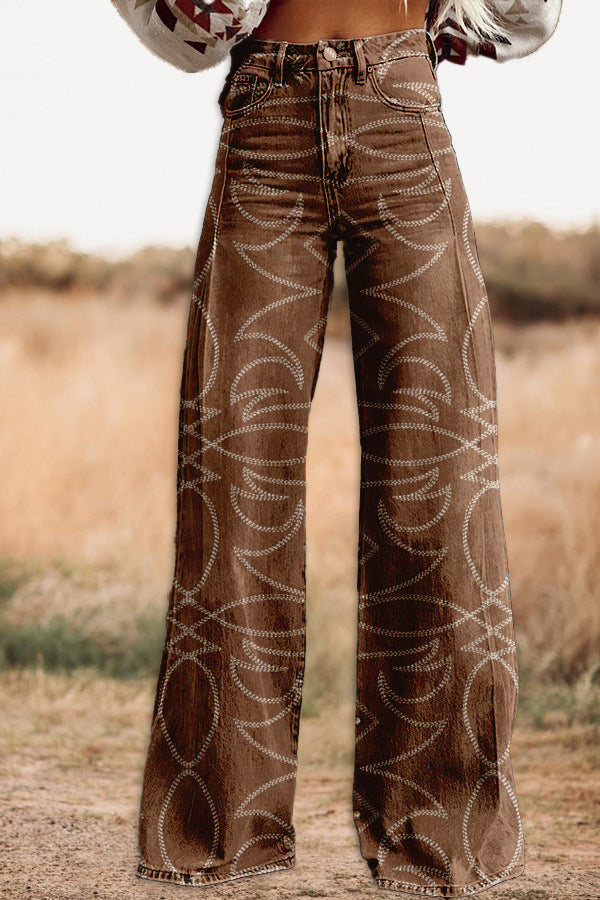 Hot Selling Plus Size Women's Casual Pants Thin Imitation Jeans H - D&A