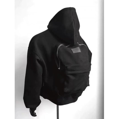 Back Schoolbag Design Men's Coat Flower Gray Black - D&A