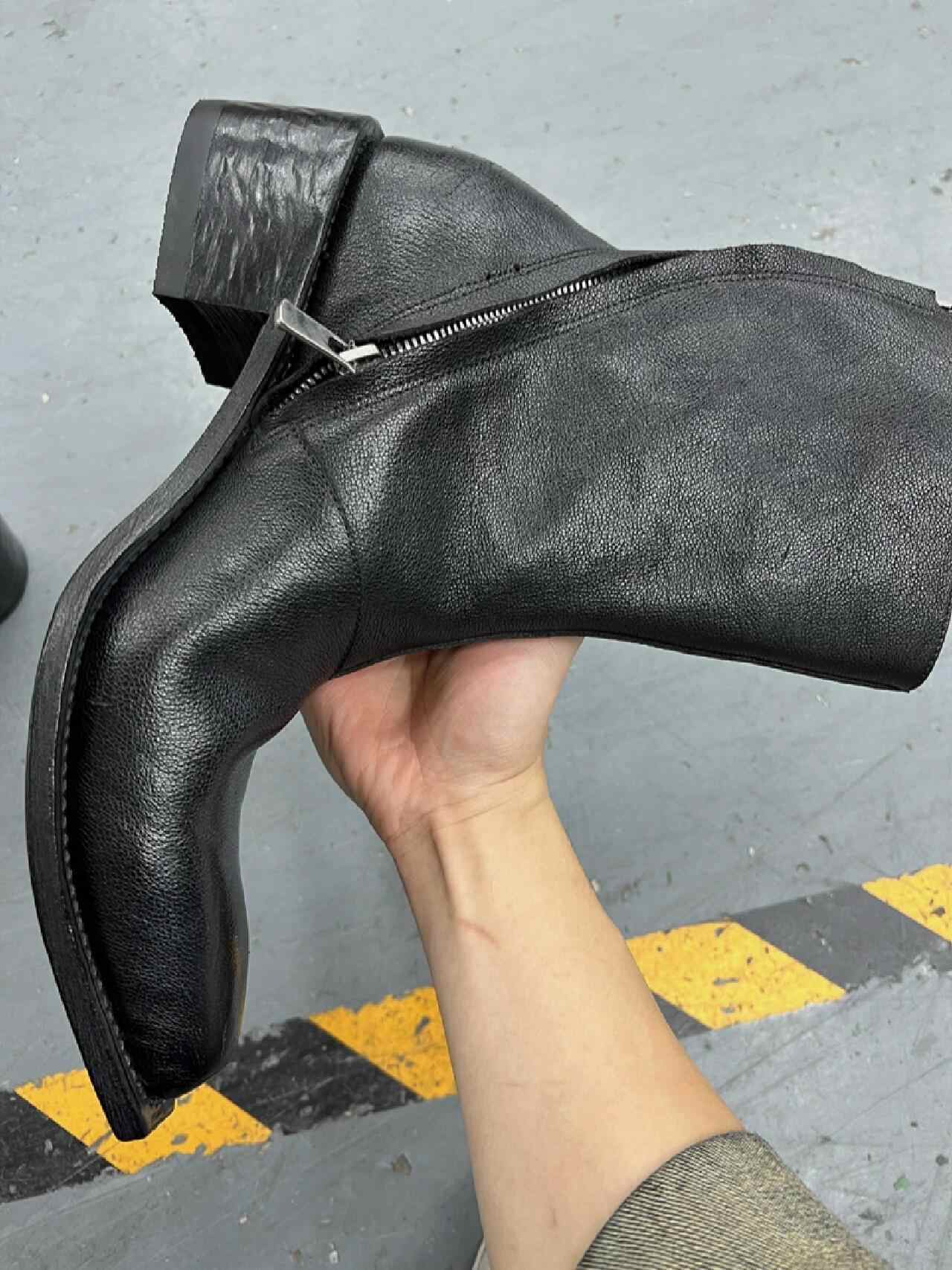 British Wizard Retro Spiral Oblique Zipper Martin Boots - D&A