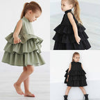 Fashion Simple Solid Color Sleeveless Small And Medium Girl Dress - D&A