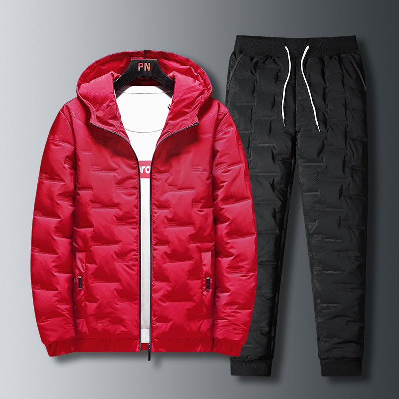 Men's Autumn And Winter Suits New Down Padded Jackets Red - D&A