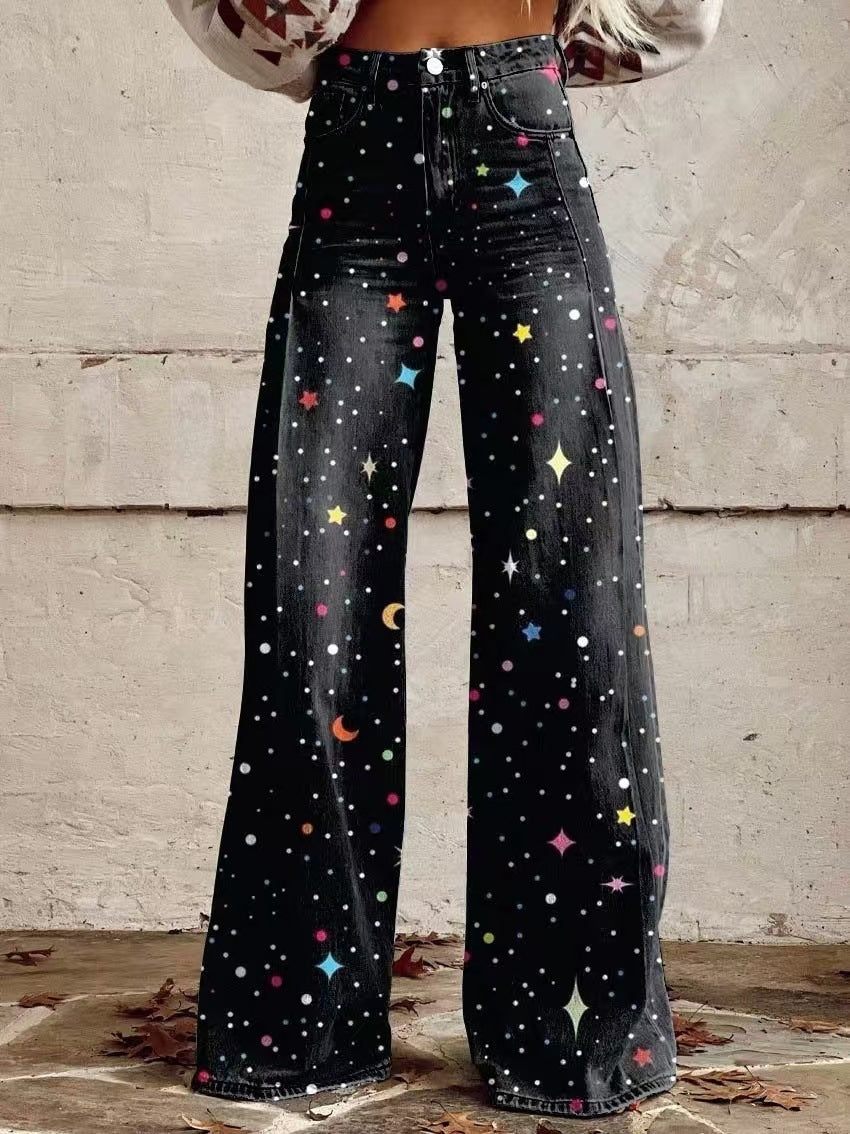 Hot Selling Plus Size Women's Casual Pants Thin Imitation Jeans E - D&A