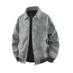 American Retro Brown Lapel Leather Coat - D&A