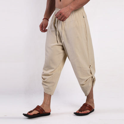 Cotton And Linen Casual Eighth Pants - D&A