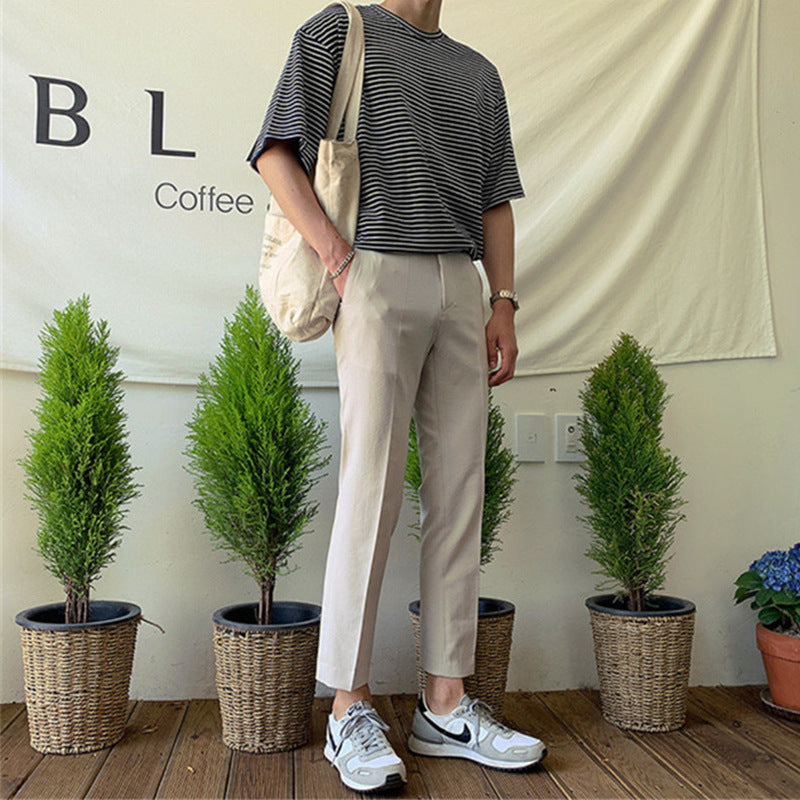 Men's Slim Straight Loose All-match Trendy Pants Khaki - D&A