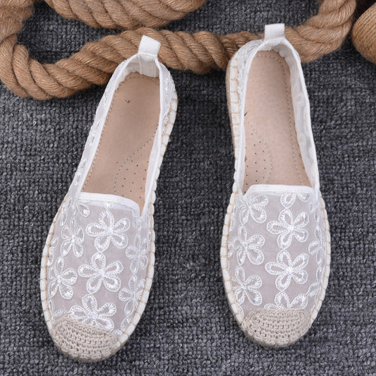 Thin Pumps Linen Fisherman Shoes For Women - D&A