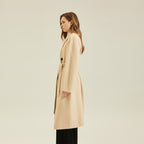 Women's Camel Coat Reversible Woolen Jacket - D&A