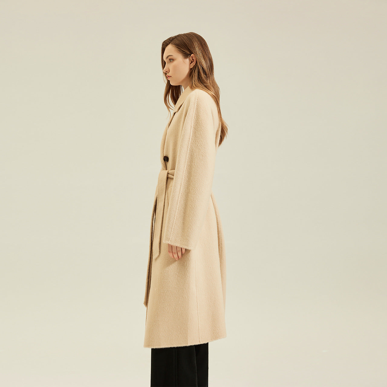 Women's Camel Coat Reversible Woolen Jacket - D&A