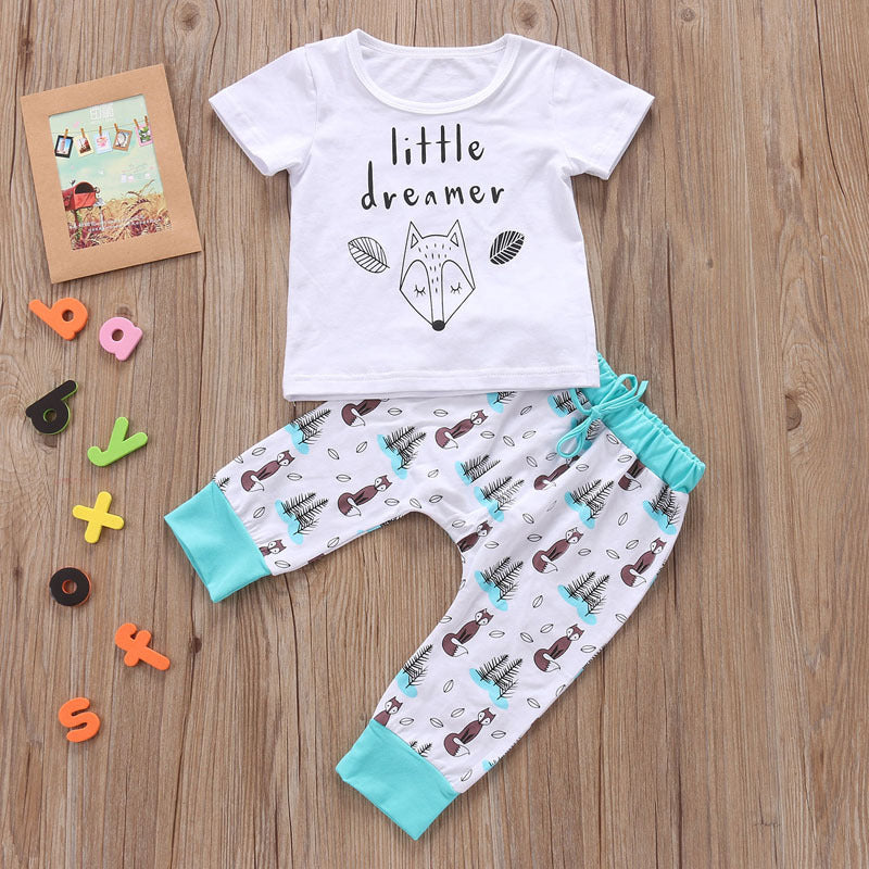 Newborn Baby Clothes Set T-shirt Tops Pants Little Boys and Girls Outfits - D&A