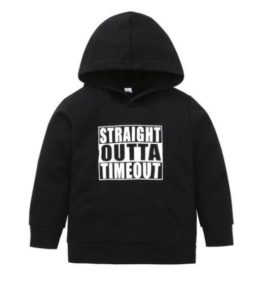 Children's hooded sweater letter top - D&A