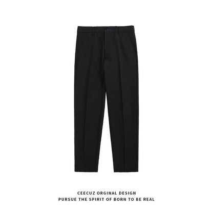 Trendy Ins Draping Design Wide-leg Pants Trousers Black - D&A